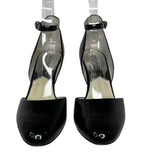 Micheal Kors Black Patent Leather Georgia Ankle Strap Heels Sz. 6.5